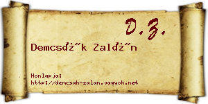 Demcsák Zalán névjegykártya